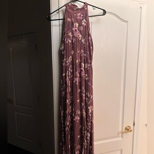 Elegant Floral Maxi Dress in Mauve